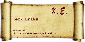 Keck Erika névjegykártya